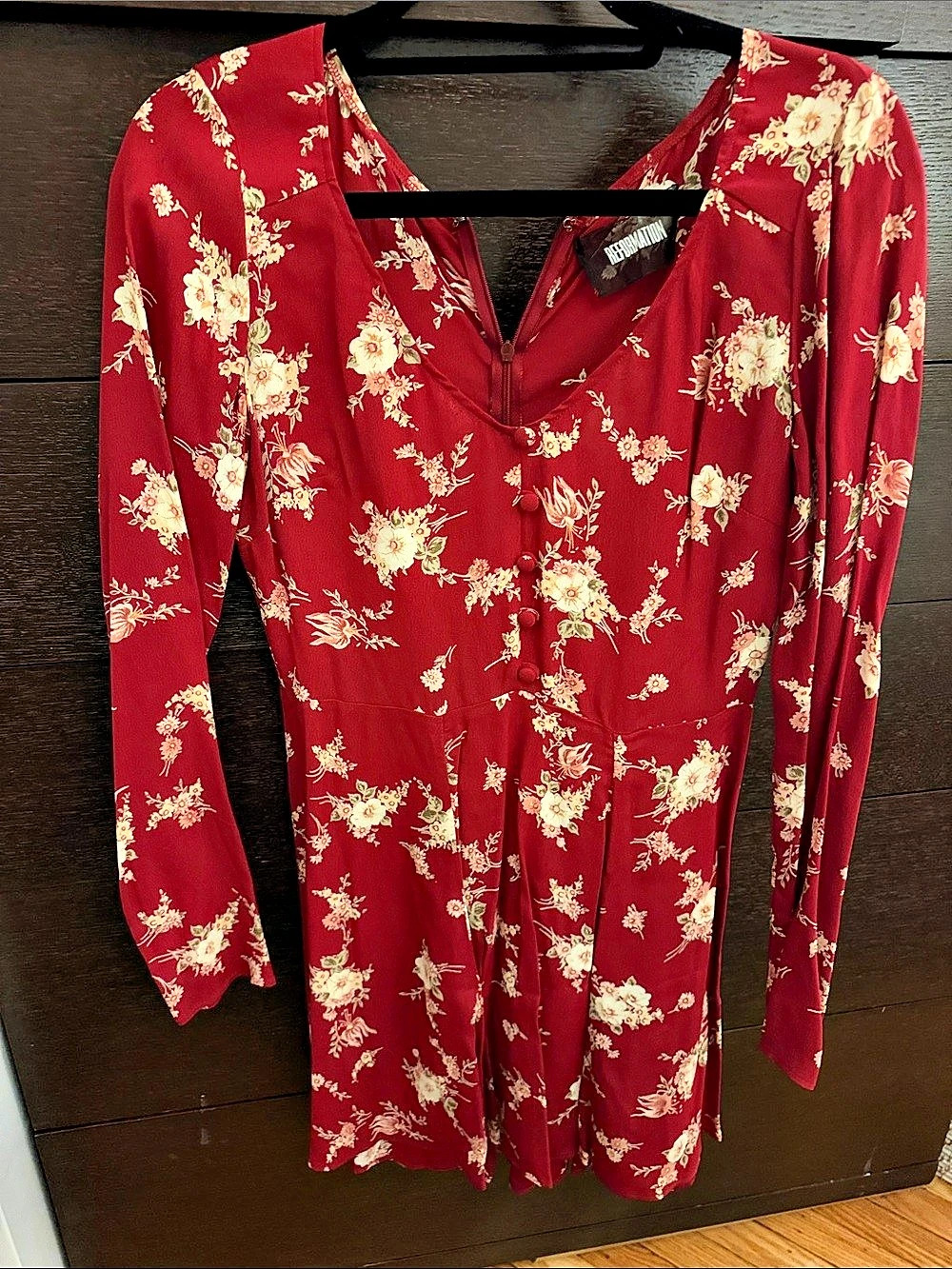 Reformation Floral Long Sleeve Mini Dress Size 6